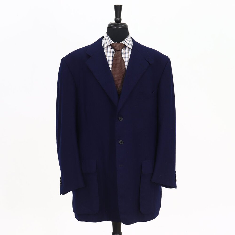 Domenico Spano 50L Blue Solid 3-Button Sport Coat Blazer Jacket G236